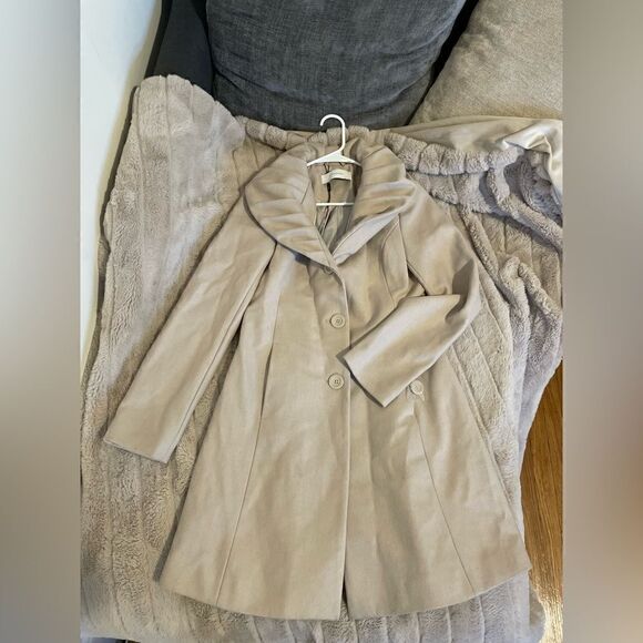 Tahari Abigail Wool Shawl Collar Coat Beige - Picture 8 of 16